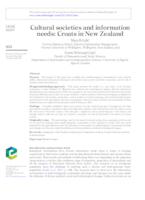 Cultural societies and information needs : Croats in New Zealand
