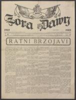 prikaz prve stranice dokumenta Zora : jedina hrvatska novina u cijeloj Australaziji